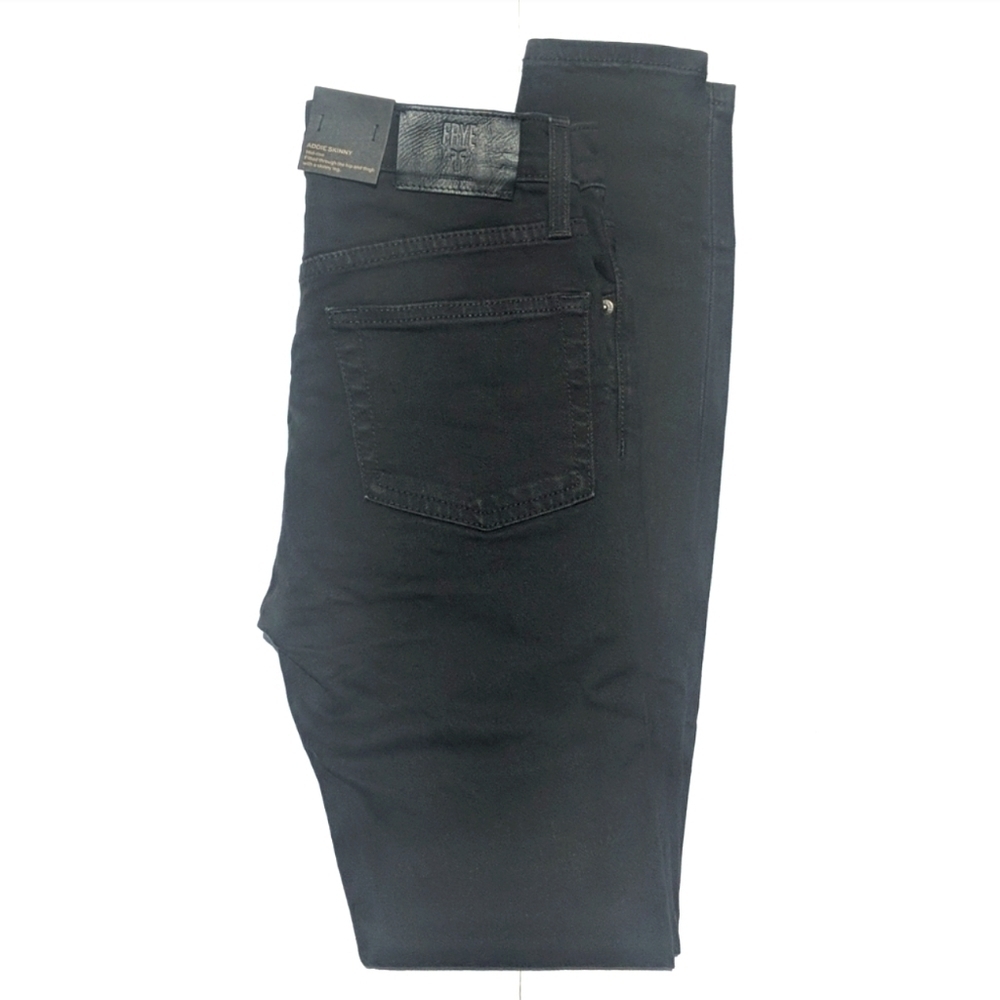 Frye Addie Classic Mid Rise Fitted Skinny Jeans Black Ember Size 25